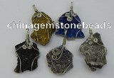 NGP6725 30*40mm - 40*55mm freeform plated druzy agate pendants