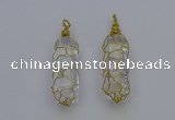 NGP6730 13*40mm sticks white crystal gemstone pendants wholesale
