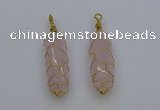 NGP6731 13*40mm sticks rose quartz gemstone pendants wholesale