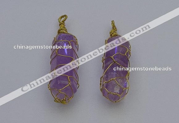 NGP6733 13*40mm sticks amethyst gemstone pendants wholesale