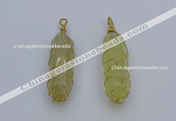 NGP6739 13*40mm sticks lemon quartz gemstone pendants wholesale