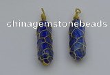 NGP6750 13*40mm sticks lapis lazuli gemstone pendants wholesale