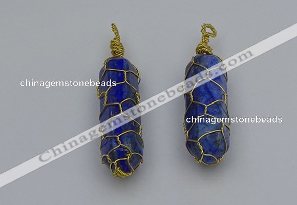 NGP6750 13*40mm sticks lapis lazuli gemstone pendants wholesale