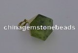 NGP6770 15*22mm cube green qutilated quartz pendants wholesale