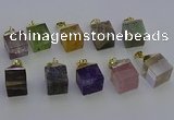 NGP6779 15*22mm cube mixed gemstone pendants wholesale