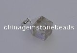 NGP6780 15*22mm cube white crystal gemstone pendants wholesale