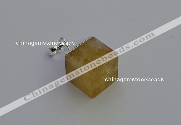 NGP6783 15*22mm cube citrine gemstone pendants wholesale