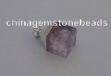 NGP6785 15*22mm cube light amethyst gemstone pendants wholesale