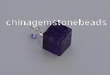 NGP6786 15*22mm cube amethyst gemstone pendants wholesale