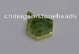 NGP6810 24*25mm hexagon green qutilated quartz pendants wholesale