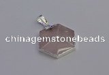 NGP6821 24*25mm hexagon rose quartz gemstone pendants wholesale