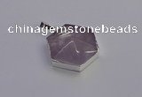 NGP6825 24*25mm hexagon light amethyst gemstone pendants wholesale