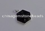 NGP6826 24*25mm hexagon amethyst gemstone pendants wholesale