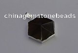 NGP6828 24*25mm hexagon smoky quartz pendants wholesale