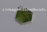 NGP6830 24*25mm hexagon green qutilated quartz pendants wholesale