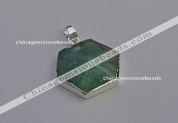 NGP6832 24*25mm hexagon amazonite gemstone pendants wholesale