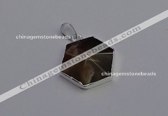 NGP6834 24*25mm hexagon moonstone gemstone pendants wholesale