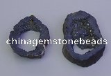 NGP6846 35*45mm - 40*50mm freeform plated druzy agate pendants