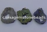 NGP6848 35*45mm - 40*50mm freeform plated druzy agate pendants