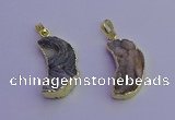 NGP6850 20*30mm - 22*35mm moon-shaped druzy agate pendants