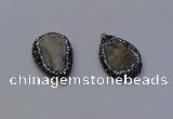 NGP6854 18*25mm - 20*25mm flat teardrop druzy agate pendants