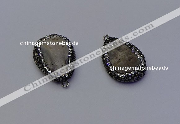 NGP6854 18*25mm - 20*25mm flat teardrop druzy agate pendants