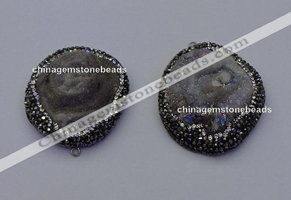 NGP6855 30*45mm - 35*45mm freeform druzy agate pendants