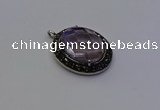 NGP6861 20*25mm oval light amethyst pendants wholesle