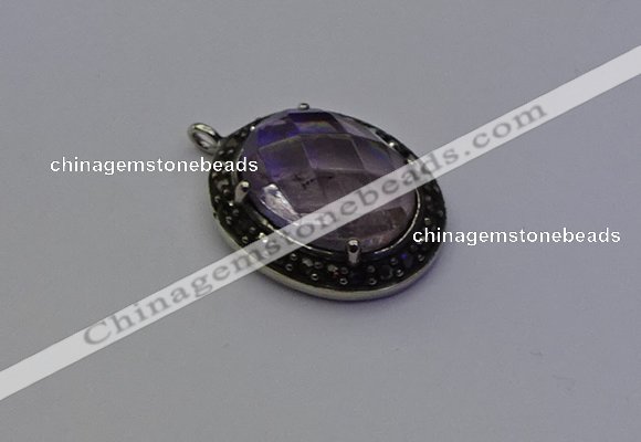 NGP6861 20*25mm oval light amethyst pendants wholesle