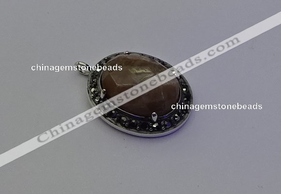 NGP6873 20*25mm oval moonstone gemstone pendants wholesle