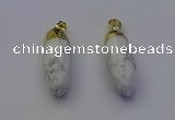 NGP6880 12*30mm - 15*30mm faceted bullet white howlite pendants