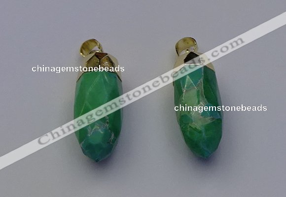 NGP6885 12*30mm - 15*30mm faceted bullet white howlite pendants