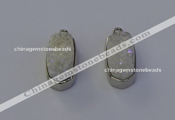 NGP6895 10*22mm - 12*25mm freeform plated druzy quartz pendants