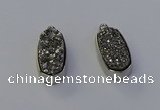 NGP6896 10*22mm - 12*25mm freeform plated druzy quartz pendants