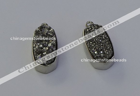 NGP6896 10*22mm - 12*25mm freeform plated druzy quartz pendants