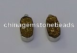 NGP6897 10*22mm - 12*25mm freeform plated druzy quartz pendants