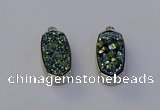 NGP6898 10*22mm - 12*25mm freeform plated druzy quartz pendants