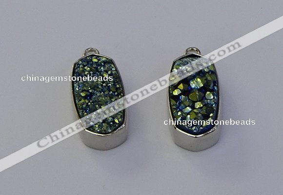 NGP6898 10*22mm - 12*25mm freeform plated druzy quartz pendants