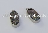 NGP6899 10*22mm - 12*25mm freeform plated druzy quartz pendants