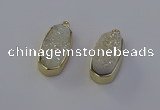 NGP6906 10*22mm - 12*25mm freeform plated druzy quartz pendants