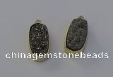 NGP6907 10*22mm - 12*25mm freeform plated druzy quartz pendants