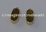 NGP6908 10*22mm - 12*25mm freeform plated druzy quartz pendants