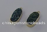 NGP6909 10*22mm - 12*25mm freeform plated druzy quartz pendants