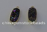 NGP6910 10*22mm - 12*25mm freeform plated druzy quartz pendants