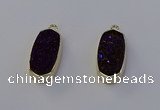 NGP6912 10*22mm - 12*25mm freeform plated druzy quartz pendants