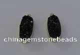 NGP6913 10*22mm - 12*25mm freeform plated druzy quartz pendants