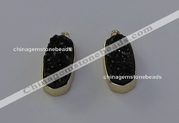 NGP6913 10*22mm - 12*25mm freeform plated druzy quartz pendants