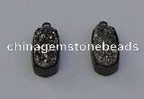 NGP6918 10*22mm - 12*25mm freeform plated druzy quartz pendants