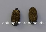 NGP6919 10*22mm - 12*25mm freeform plated druzy quartz pendants