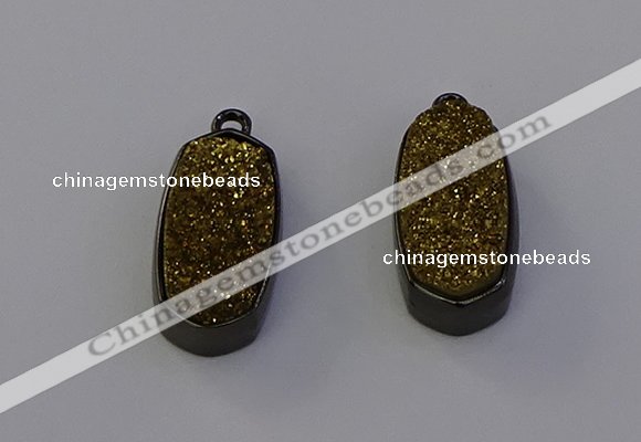 NGP6919 10*22mm - 12*25mm freeform plated druzy quartz pendants